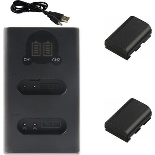 LP-E6 LPE6 LP-E6N LPE6N Battery+USB Charger for EOS 5D Mark IV, 5D Mark II,5D Mark III, 5DS, 5DS R, 7D, 7D Mark II, 60D,XC10