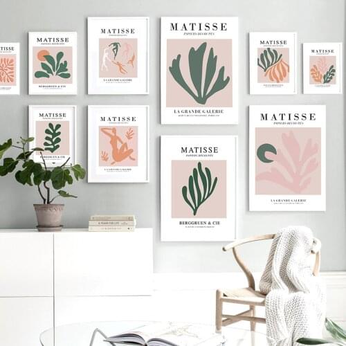 Matisse Geometric Leaf Abstract Vintage Canvas Painting Posters And Prints Wall Art Pictures For Living Room Decoration