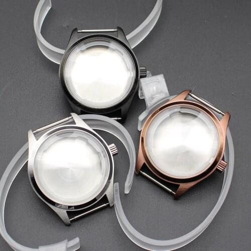 40mm Mens watches Bronze case Fit nh35, 36 dial movement 316 Stainless Steel Brushed And Polished Waterproof accessory