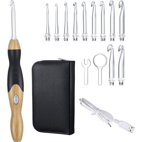 Crochet Hooks Set Soft Plastic Handle Crochet Hooks Knitting Needles Set 2-10mm Crochet For Weave Sewing Needles Tools With Case