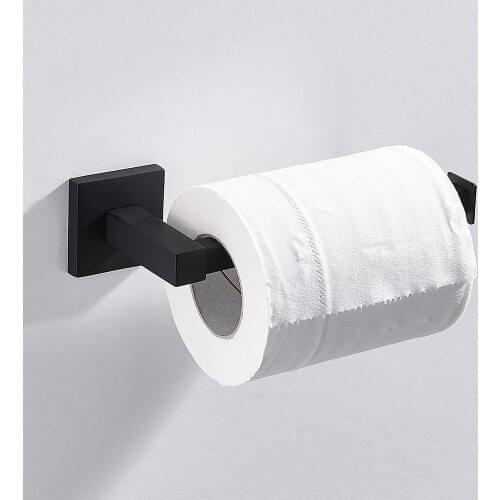 Stainless Steel Bathroom Accessories Modern Wall Mounted Towel Papers Holder Square Base Toilet Paper Roll Holder CN(Origin)