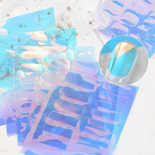 New Aurora Ice Cube Cellophane Manicure Diy Nail Art Decoration Sticker Colorful Laser Nails Paper Nail Stickers Nail Foils