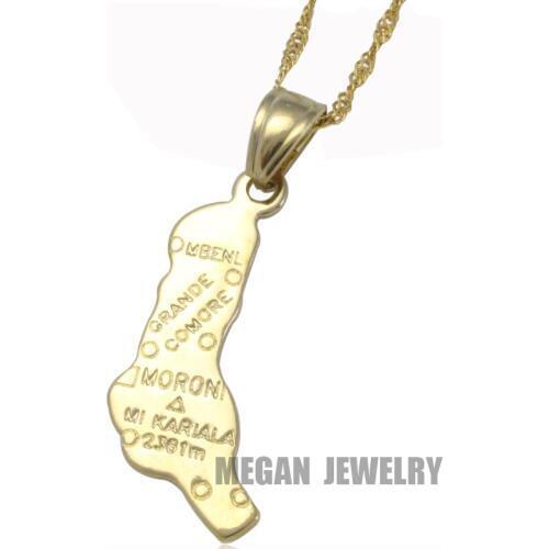 Comorin map pendant & necklace for women & men, country map Comorin map jewelry