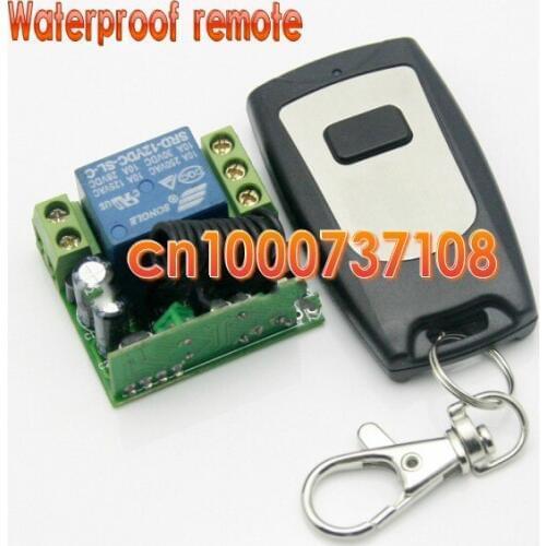 DC12V 1CH Fixed code receiver Smart home control system Wireless Transmitter receiver board rf waterproof momentary switch