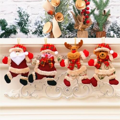 Christmas Decorations Shop Storefront Old Man Doll Door Pendant Deer Snowman Christmas Tree Pendant
