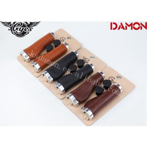 Taiwan Gyes G-726 100% Cow Leather Retro Road Bike 140MM Bicycle Handlebar Grips Black Brown Honey Colors