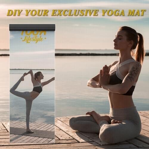 DIY Natural Rubber Fitness Pilates Mats Women Photo Customized Personal Yoga Mat 185*68cm Anti Slip Suede Printing Sport Tapete