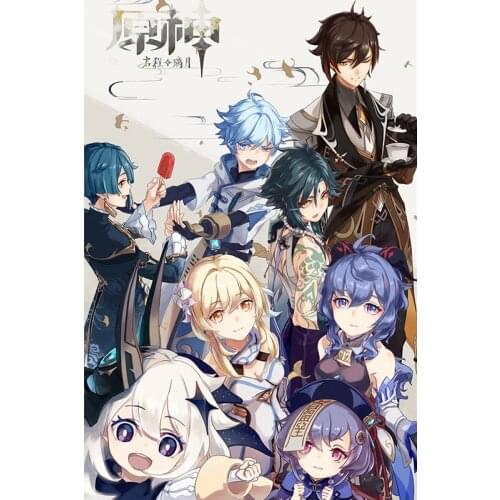 Self-adhesive Wall Sticker Wall Decor Genshin Impact HD Anime Posters Wall Art Wall Painting Home Decoration Home Decor