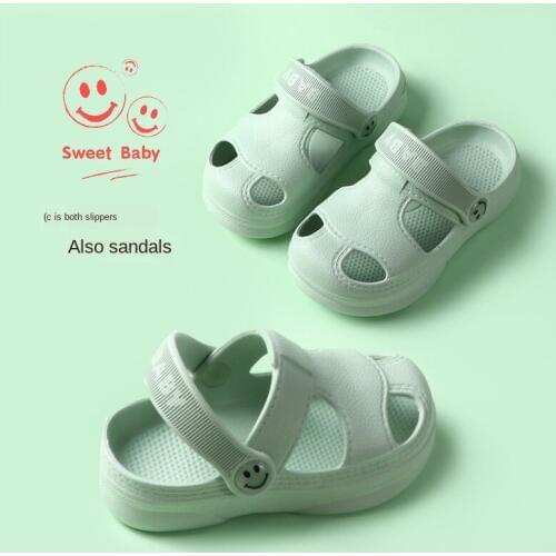 Baby Sandals Summer Season 1-4 Years Old Boys Home Soft Bottom Non-Slip Breathable Porous Shoes Baby Girls Beach Slippers