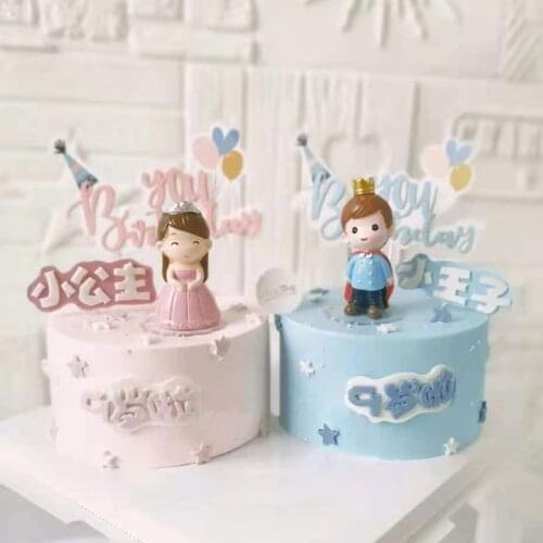 Prince Princess Cake Topper for Valentines Day kid boyAnniversary Baking Supplies Party Decor birthday Baby Wedding Love Gifts