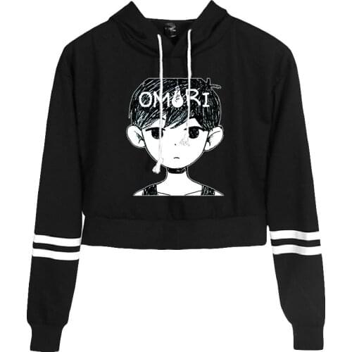 Omori Fashion Crop Hoodies Women Hooded Pullover Crop Top Hot Sale Casual Streetwear Clothes