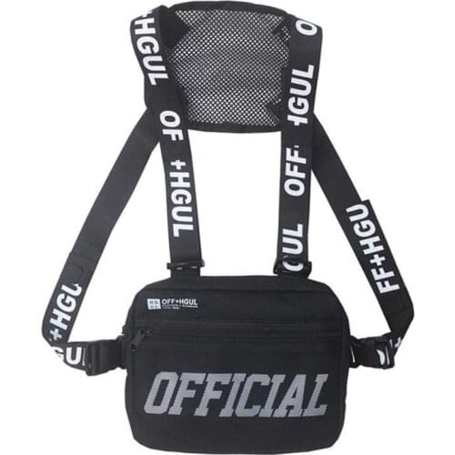 Unisex Hip Hop Streetwear Bag Men Tactical Vest Punk Crossbody Chest Rig Bags Sling Fanny Packs