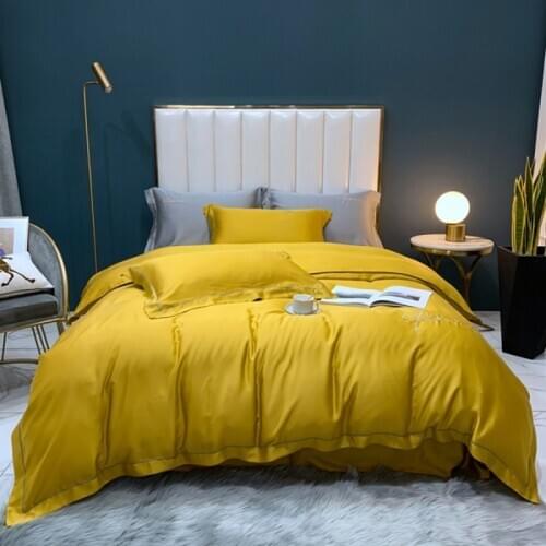 High-end Tencel made of natural materials, soft, silky, breathable, durable, embroidered family wear, duvet cover, bed sheet