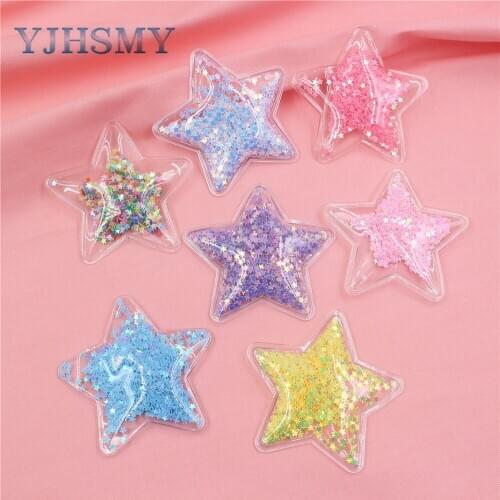 YJHSMY S-1911185,5pcs 6.5*6.5cm Cartoon Colored stars Decoration ornament Accessories Plush Hair Decoration,DIY materials