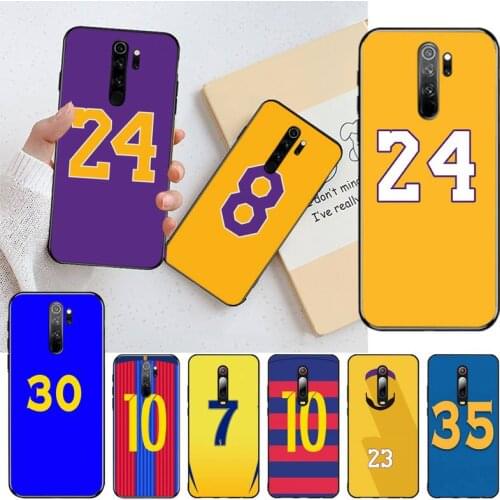 YJZFDYRM Lucky Basketball clothing Number DIY phone Case cover Shell for Redmi Note 9 8 8T 8A 7 6 6A Go Pro Max Redmi 9 K20