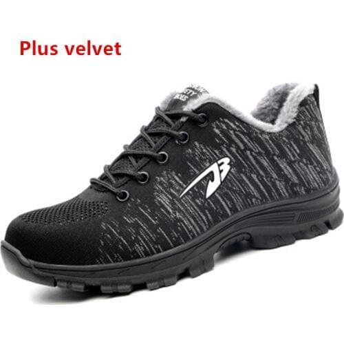 Work Safety Shoes Autumn Winter Men women Plus velvet lining Steel Toe Cap Shoes New Puncture Proof Construction Safety Boots
