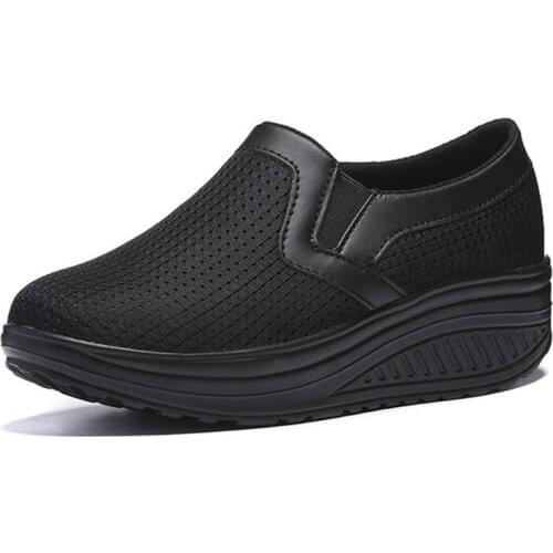 Net surface breathable spring and summer set foot womens shoes increased thick soles large size shake shoes