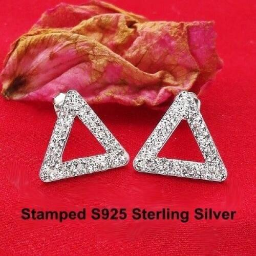 BeBe Kitty 2017 Real 925 Sterling Silver Trendy Crystal Stud Earrings for Women with Stone Earings Fashion Cute Jewelry