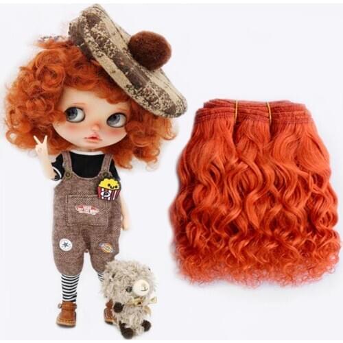 1 pieces 15*100cm Wool Hair Wefts for BJD/SD/Blyth/Russian hand Dolls Curly Hair Extensions DIY Doll Wigs Hair Doll Accessories