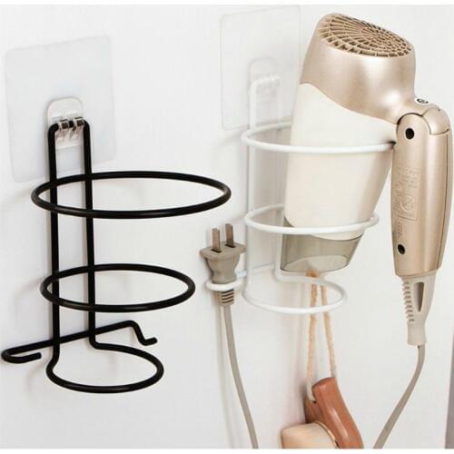 1PC High Quality Hair Dryer Rack Wall Mounted Bathroom Hotel Stand Holder Hairdryer Shelves Shelf Storage Hanger No Drilling