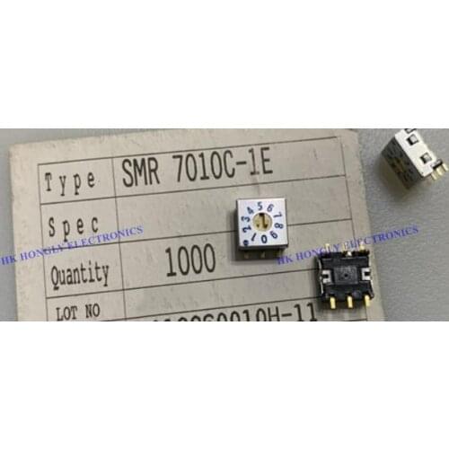 10PCS SMR7010C-1E 0-9/10 SMD 6PINS 7.5X7.5 Switch