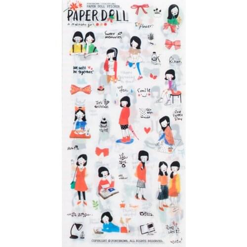 10packs/lot Cute Korean Girl Diary Pvc Stickers label Diary Sticker Scrapbook Decoration School Office Stationery