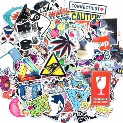 128pcs/pack Laptop Stickers ET Cartoon Graffiti Stickers For Car Moto Suitcase Waterproof Cool Car Stickers Skateboard Sticker