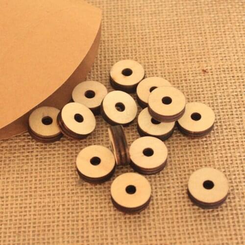 16pcs Round Unfinished Solid Wooden Rings for Craft, Ring Pendant and Connectors Jewelry Making