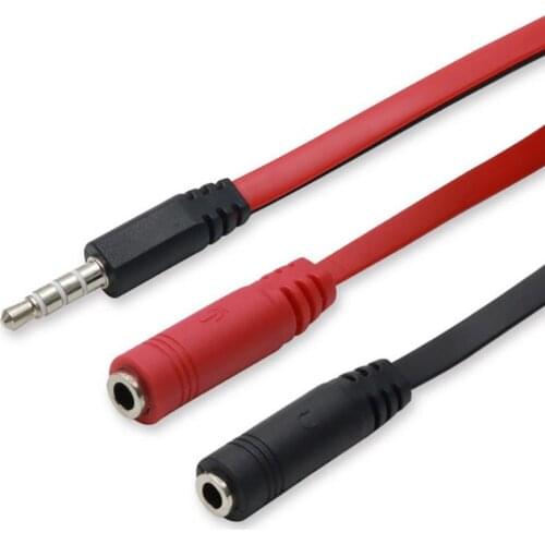 Bluelans PVC 1 Male to 2 Female 3.5mm Audio Adapter Cable Splitter for Phone Laptop PC