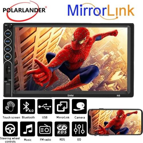 Car Radio 2 Din 7 Inch Multimedia MP5 Player Bluetooth Mirror Link Mobile Phone Interconnection FM/TF/USB Touch Screen HD Video