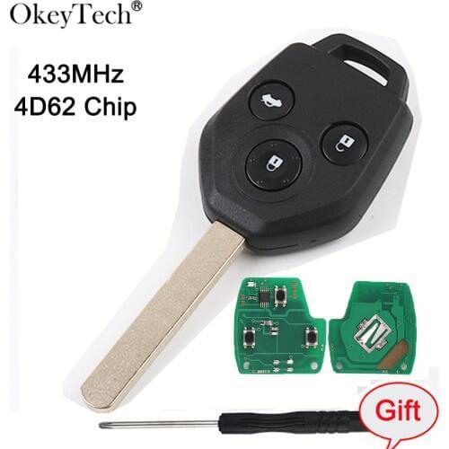 Okeytech Car Remote Key 433MHZ 4D62 Chip for Subaru for Forester Outback Legacy 2008 2009 2010 2012 2013 2014