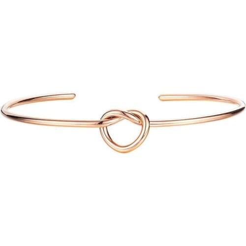 JHSL Brand Simple Thin Stainless Steel Female Women Heart Bracelets BanglesCrystal Silver Gold Color Fashion Indian Jewelry