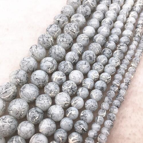 Wholesale 4/6/8/10mm Double Colored Glass Beads Loose Spacer Beads Painted Charm For Jewellery Making DIY Bracelet&Necklace #19