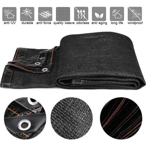 Black Sun Shade Sail Sunshade Net Sun Shelter Sunblock Shade Cloth Patio Cover Anti-UV Car Cover