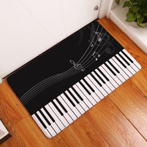 Home Decor Memory Foam Music Note Printing Flannel Bathroom Mat Area rug Anti-slip Rugs Mats Carpet For Living Room Outdoor