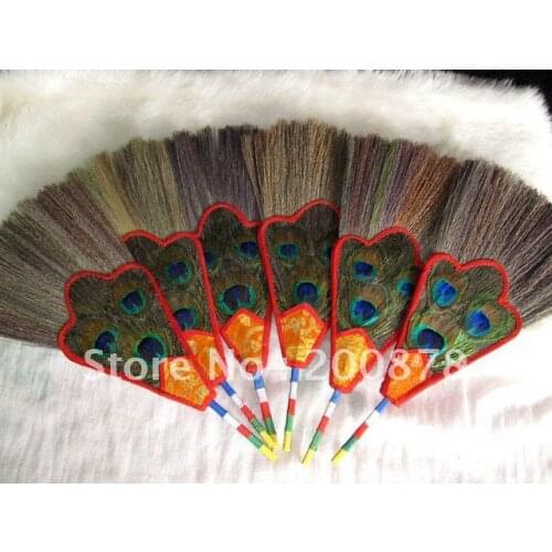HDC0753 Tibetan Peacock feather Decor Arts Fan Tibet family decoration Buddhist things