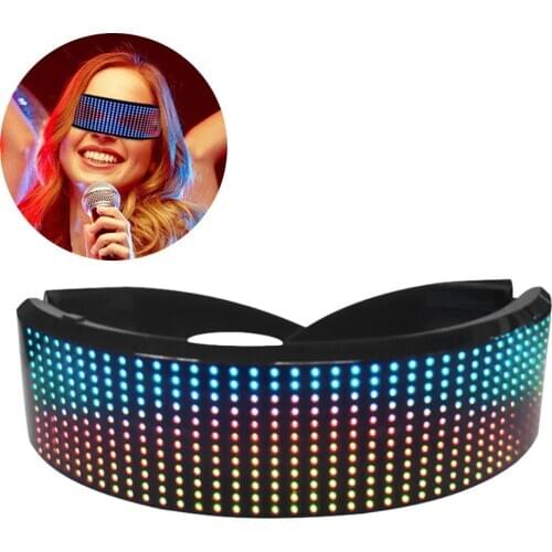 Halloween LED Bluetooth Glasses Christmas Full Color Luminous Glasses LED Display Smart Glasses With APP Connected Control
