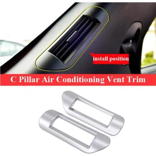 Chrome Car C Pillar Air Conditioning Vent Cover Trim Sticker For Land Rover Discovery 5 2017 Car-Styling Accessories Set of 2pcs