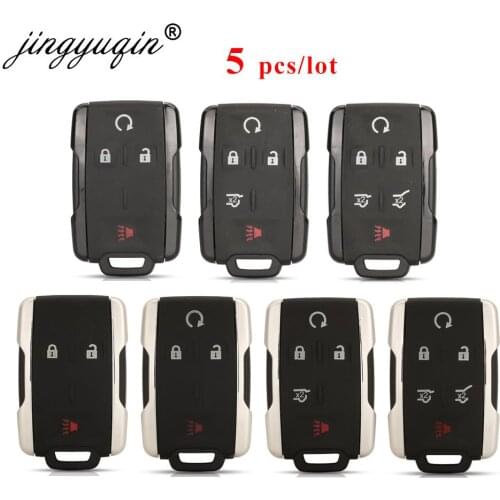 Jingyuqin 5pcs/lot 3/45 Button Keyless Entry Remote Fob Shell for Chevrolet Colorado Silverado for GMC Sierra Car Key Case