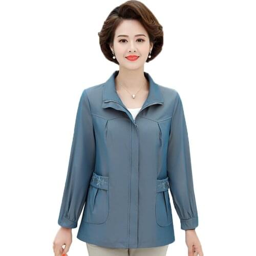 Spring Autumn Jacket Middle-aged and Elderly Womens Coats Female Plus Size 5XL Short Jacket Female Casual Windbreaker Tops