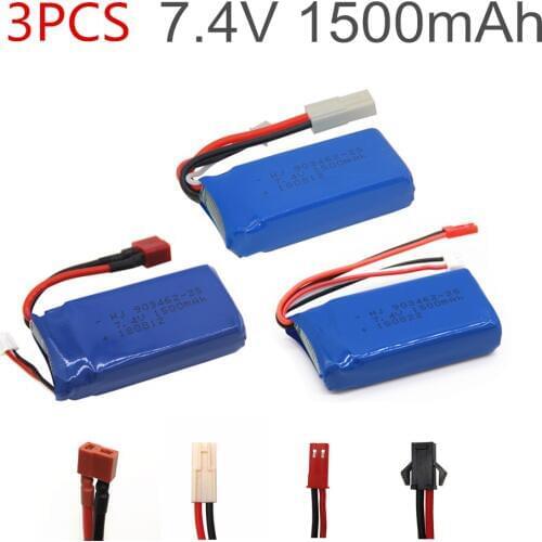 7.4V 1500mAh Lipo battery For FT009 144001 12428 RC Boat battery Lipo 2S 7.4 V 1500 mah 903462 3PCS