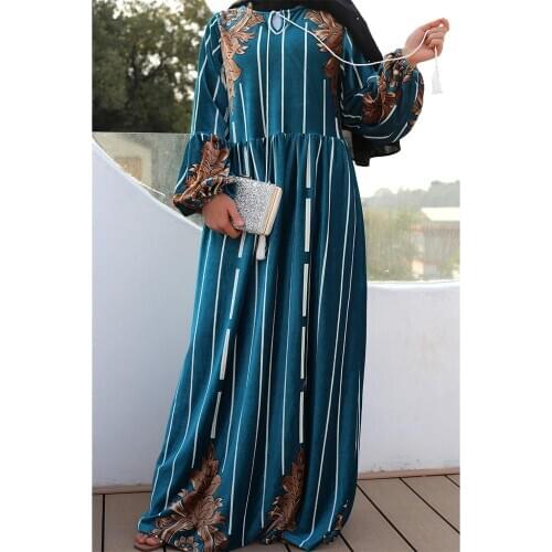 Muslim Abaya Dress Luxury Velvet Vintage Print Floral Dubai Robes Turkey Moroccan Dresses Party Wears Jilbab Kaftan Gown Ramadan