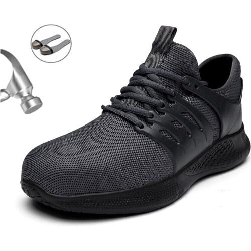 Men Work Safety Shoes Anti-puncture Working Sneakers Male Indestructible Boots With Steel Toe Cap Puncture-Proof Lightweight