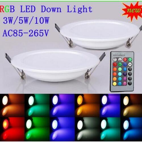 New Arrived 3W/5W/10W RGB Led Panel Lighting Downlight AC110/220V Indoor Lighting