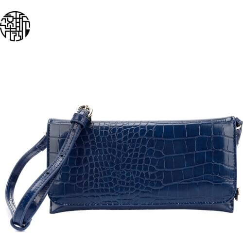 Zenos NEW Arrivals Alligator Skin Embossed Shoulder Bag Women Cross Body Bag Small Handbags Female Bag