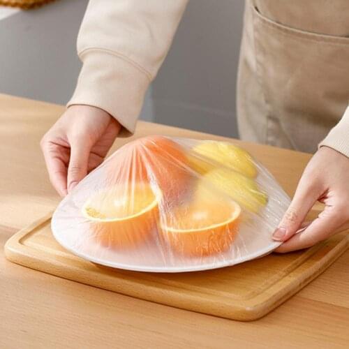 30Pcs/Bag Disposable Plastic Wrap Household Elastic Transparent Refrigerator Food Fresh Keeping Film Bag for Vegetable