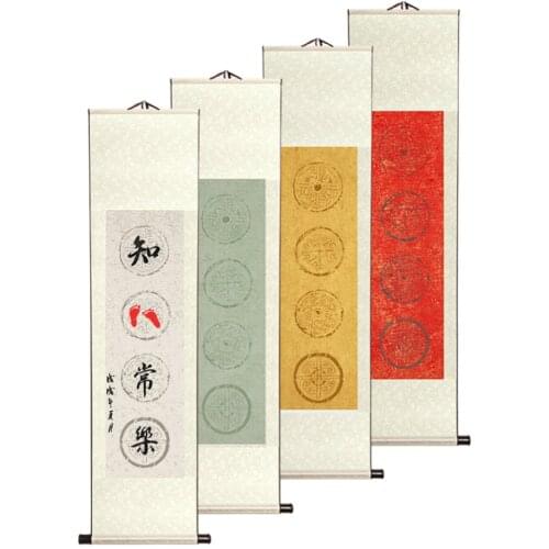 Blank Calligraphy Rice Paper Axis Chinese Calligraphy Xuan Paper Hanging Scroll Chinese Spring Festival Decoration Hanging Axis
