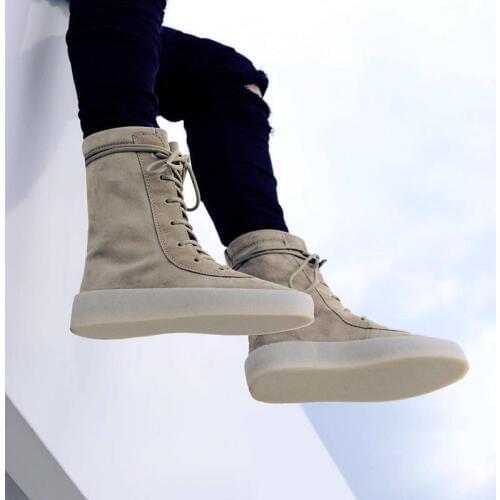 Please compare with lower price Motorcycle Boots Men genuine Leather Boots kanye weat AEMBOTIONEN brand season2 collection stage