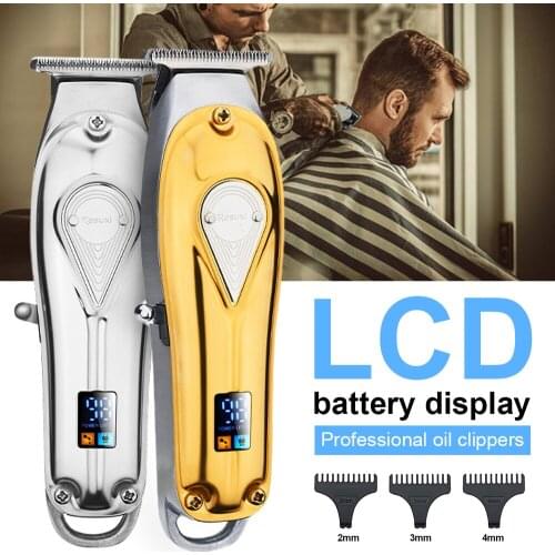 Professional Hollow Cutter Head Hair Clipper Oil Head Electric Hair Clipper Beard Trimmer Waterproof Cordless Hair Clipper
