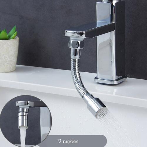 360 Degree Rotating Faucet Sprayer, 2- Mode Water Saving Aerator Kitchen Faucet Extender for 22mm/24mm Thread Round Interface